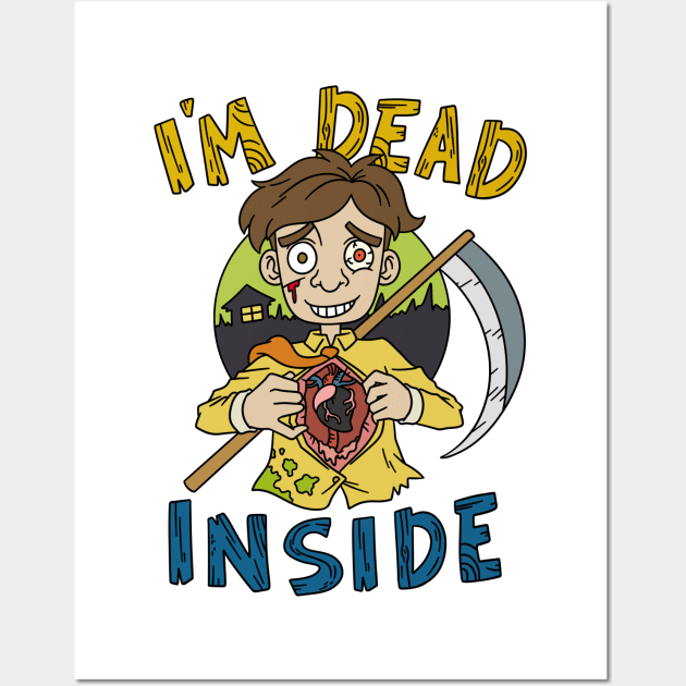 Im dead inside zombie - Halloween Gift Wall Art by Konnectd